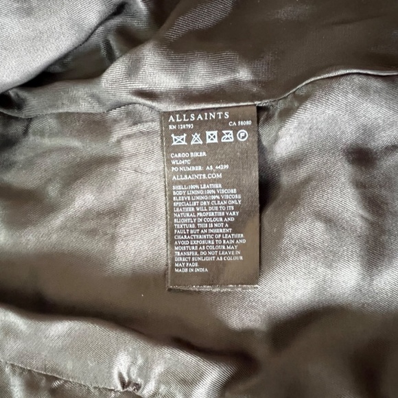 All Saints Leather Cargo Biker Jacket US 2 - Picture 8 of 16